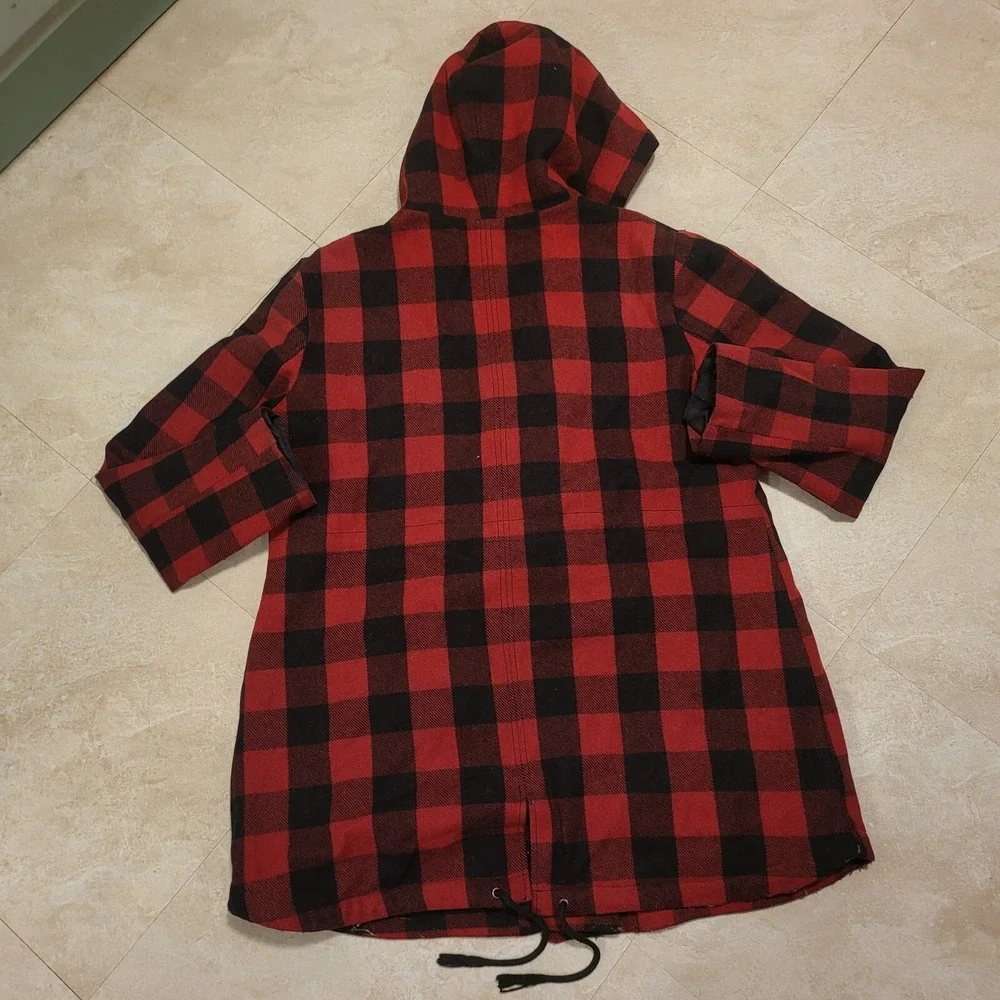Levis Mens‎ XL Wool Blend Buffalo Quilted Hooded Plaid Jacket Coat VERY RARE
